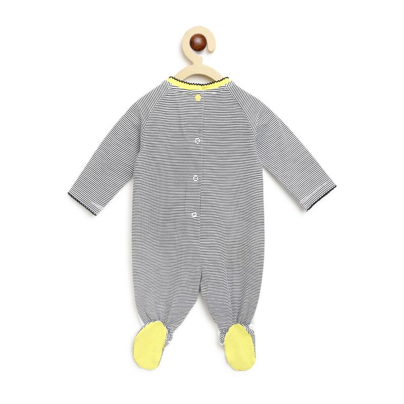 Girls Medium Yellow Leg Opening Baby Suit image number null